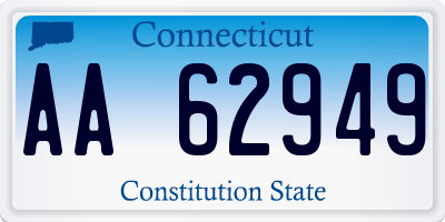 CT license plate AA62949