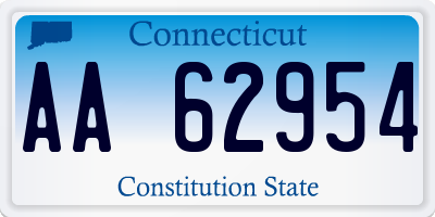 CT license plate AA62954