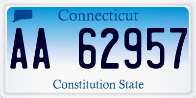 CT license plate AA62957