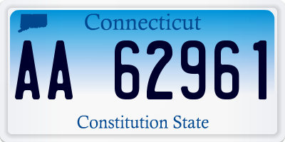 CT license plate AA62961