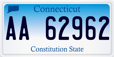 CT license plate AA62962