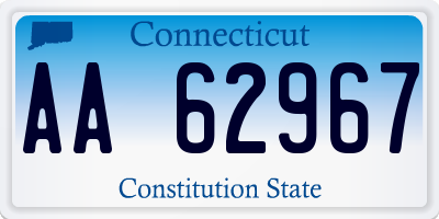 CT license plate AA62967