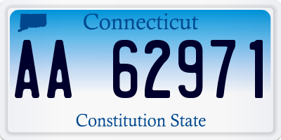 CT license plate AA62971