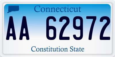 CT license plate AA62972