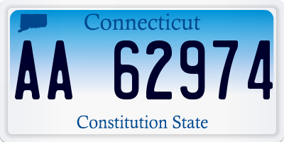 CT license plate AA62974