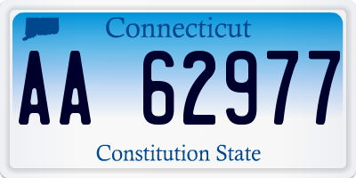 CT license plate AA62977