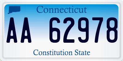 CT license plate AA62978