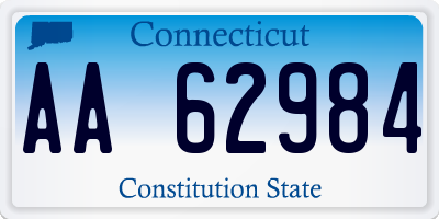 CT license plate AA62984