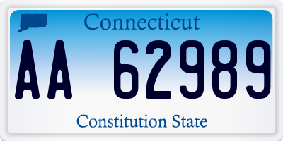 CT license plate AA62989