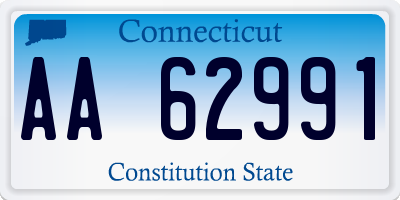 CT license plate AA62991