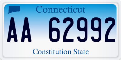 CT license plate AA62992