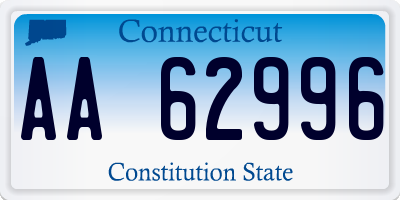 CT license plate AA62996