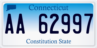 CT license plate AA62997