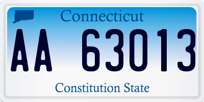 CT license plate AA63013