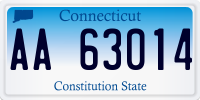 CT license plate AA63014