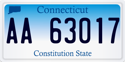 CT license plate AA63017