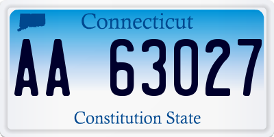 CT license plate AA63027