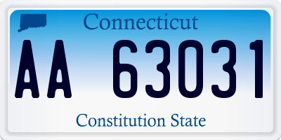 CT license plate AA63031