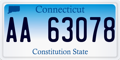 CT license plate AA63078