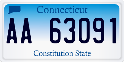 CT license plate AA63091
