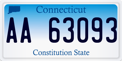 CT license plate AA63093