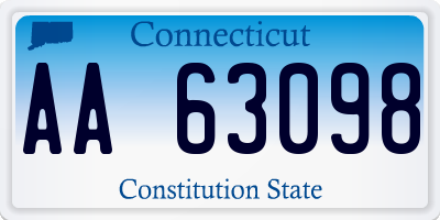 CT license plate AA63098