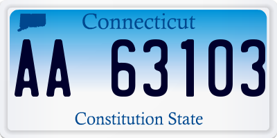 CT license plate AA63103