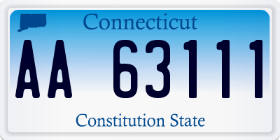 CT license plate AA63111