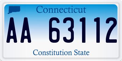 CT license plate AA63112