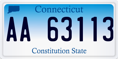 CT license plate AA63113