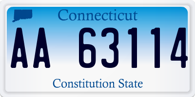 CT license plate AA63114