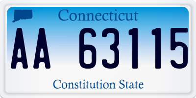 CT license plate AA63115