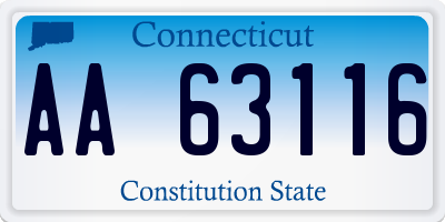 CT license plate AA63116