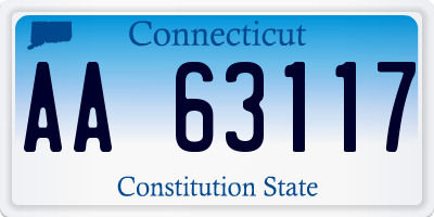 CT license plate AA63117