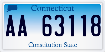 CT license plate AA63118