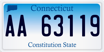 CT license plate AA63119