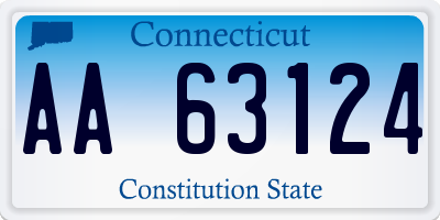CT license plate AA63124