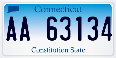 CT license plate AA63134