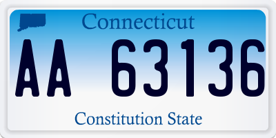 CT license plate AA63136