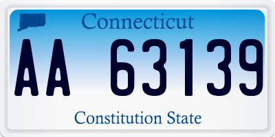 CT license plate AA63139