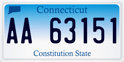 CT license plate AA63151