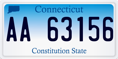 CT license plate AA63156