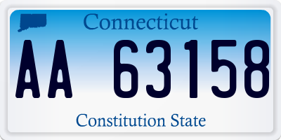 CT license plate AA63158