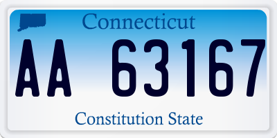 CT license plate AA63167