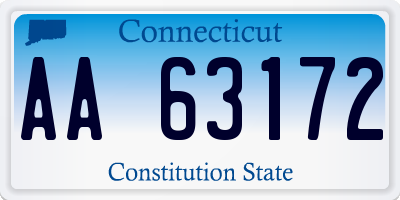 CT license plate AA63172