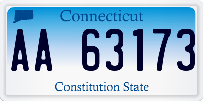 CT license plate AA63173