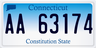 CT license plate AA63174