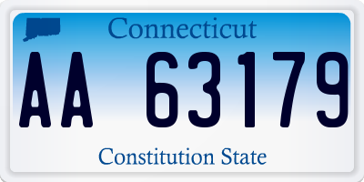 CT license plate AA63179