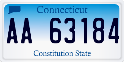 CT license plate AA63184
