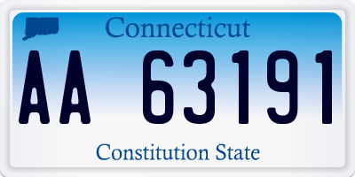 CT license plate AA63191